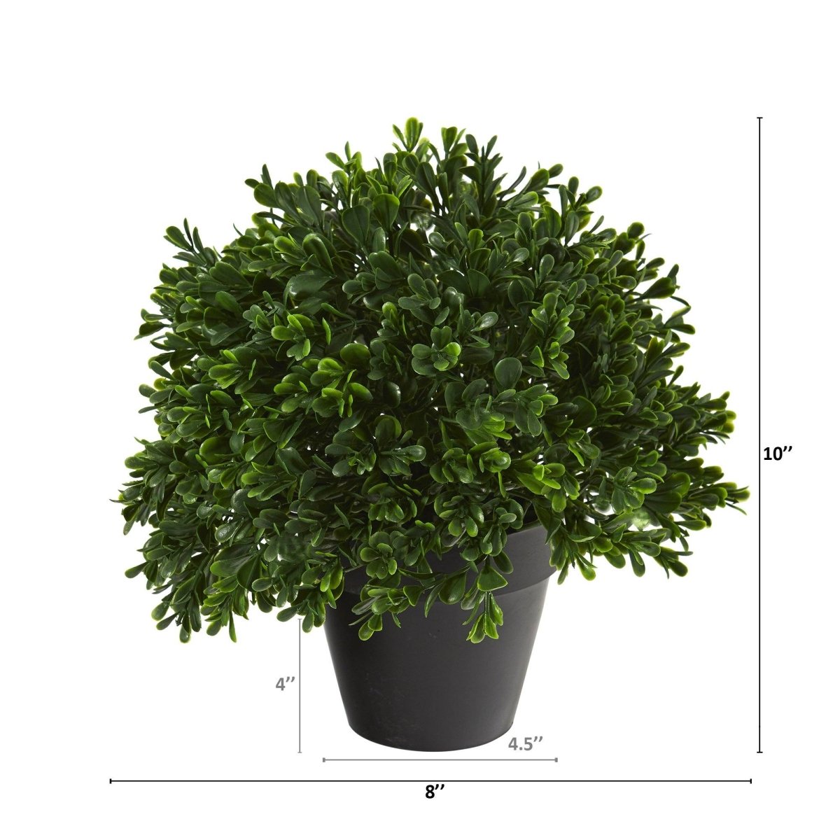 10-in Boxwood Topiary Artificial Plant UV Resistant (Indoor/Outdoor)
