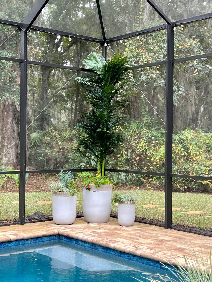 10-ft Double Stalk Golden Cane Artificial Palm Tree