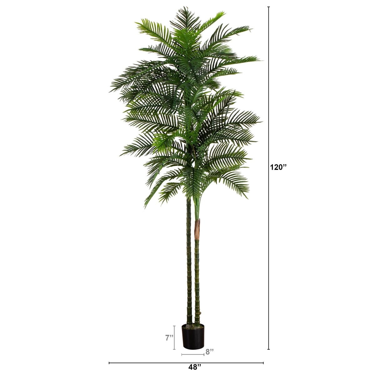 10-ft UV Resistant Artificial Double Robellini Palm Tree (Indoor/Outdoor)