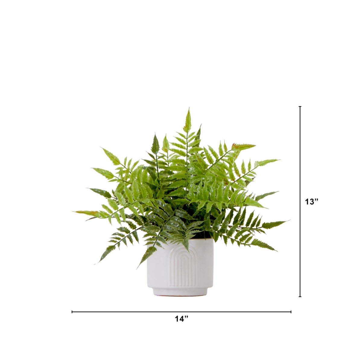 13-in Artificial Boston Fern Plant With Decorative Planter
