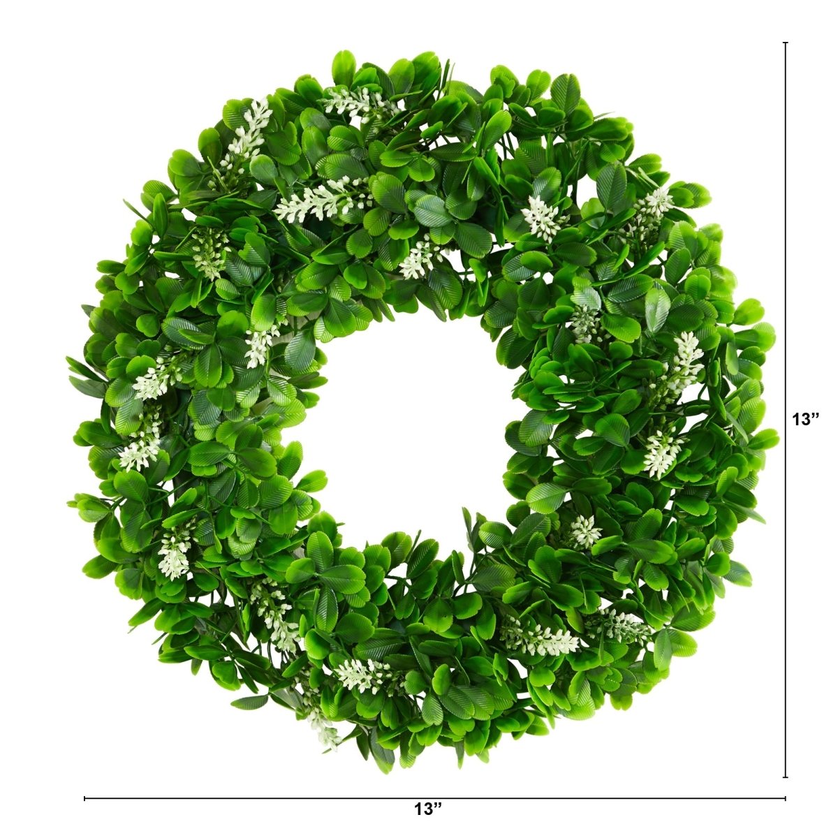 13-in Jasmine Artificial Wreath – Lush Greenery For Year-Round Décor