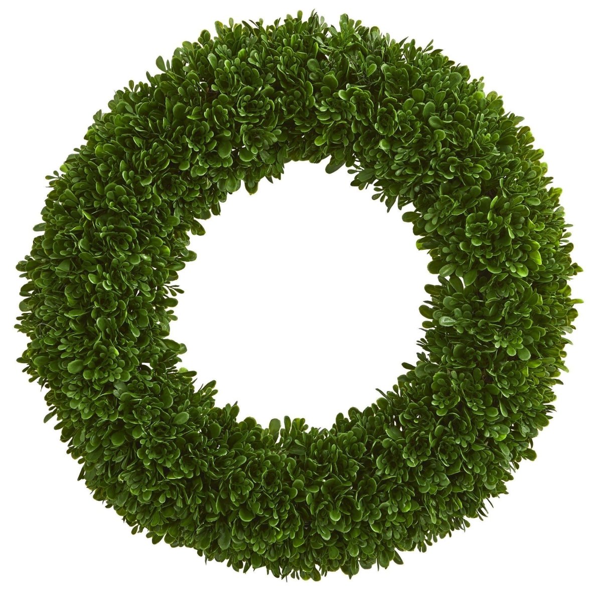 19.5-in Tea Leaf Artificial Wreath | UV Resistant For Indoor & Outdoor Use