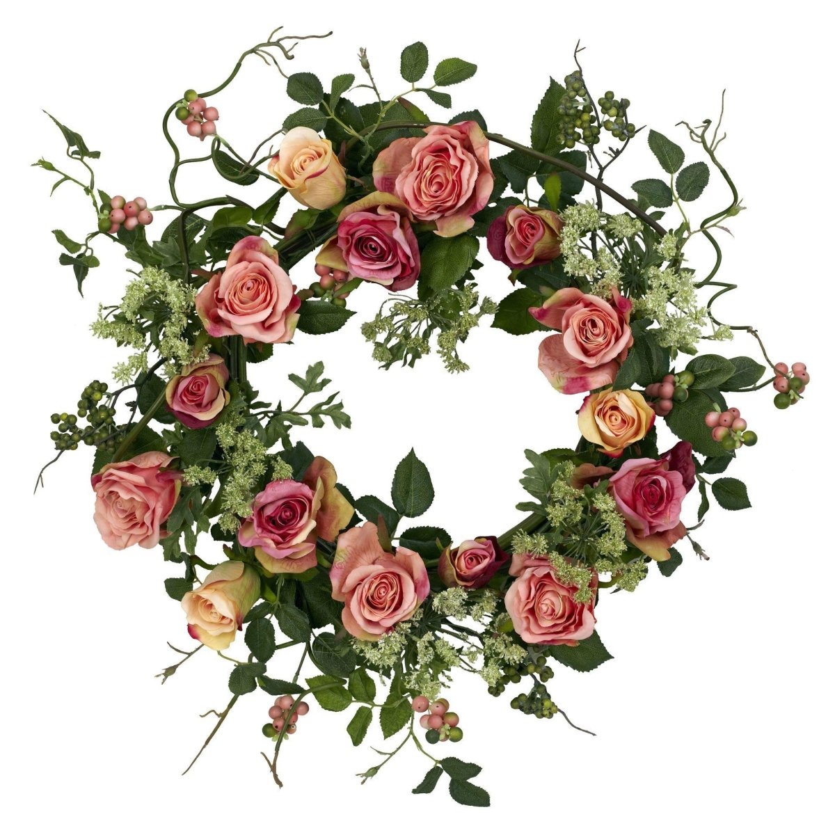 20-in Rose Wreath | Timeless Elegance And Bold Vibrancy