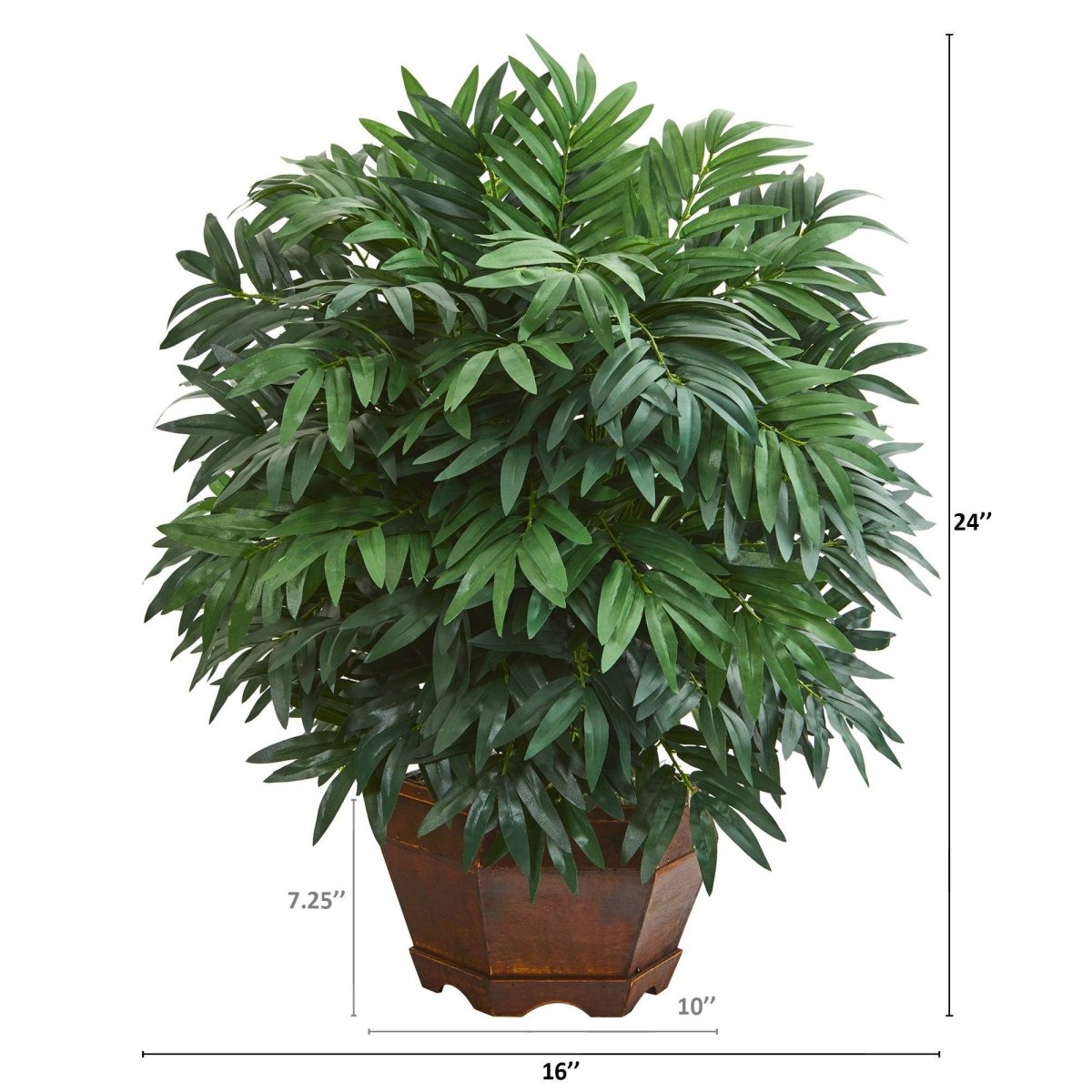 24-in Bamboo Palm Artificial Plant With Decorative Planter