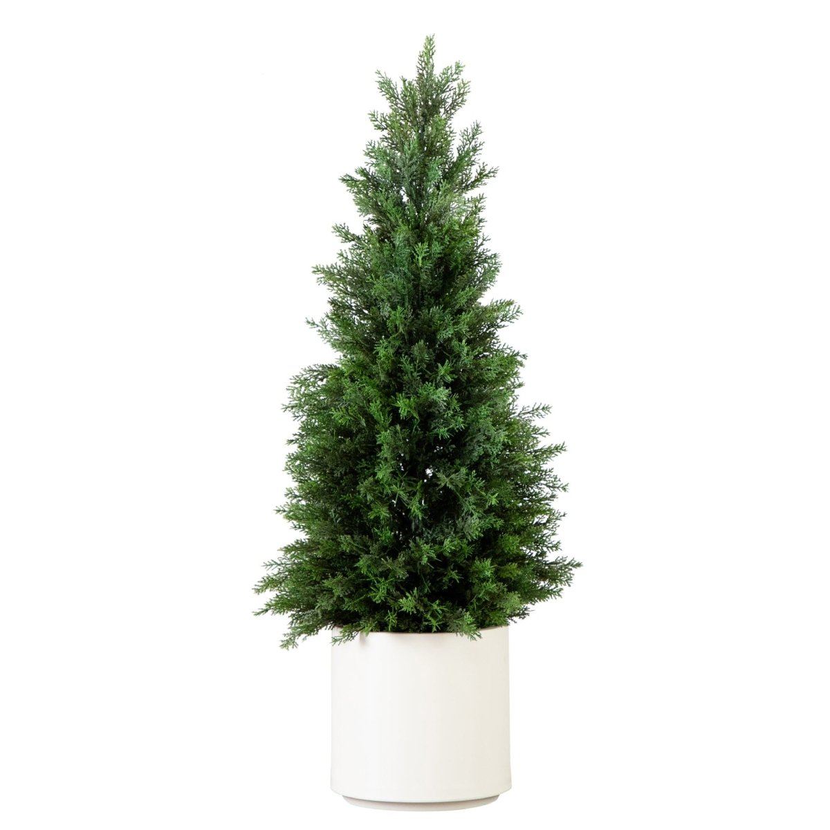 3-ft Artificial Cedar Tree In White Planter UV Resistant (Indoor/Outdoor)