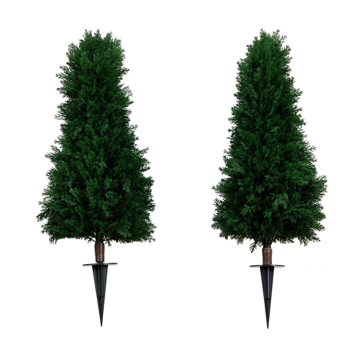 3-ft UV Resistant Artificial Cedar Plant With Integrated Ground Stake – Set Of 2