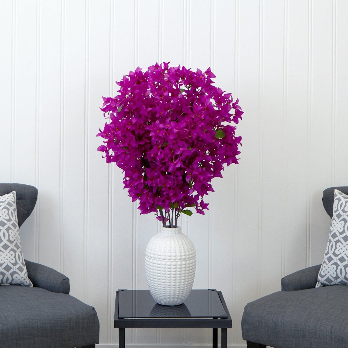40-in Artificial Purple Bougainvillea Arrangement With Vase