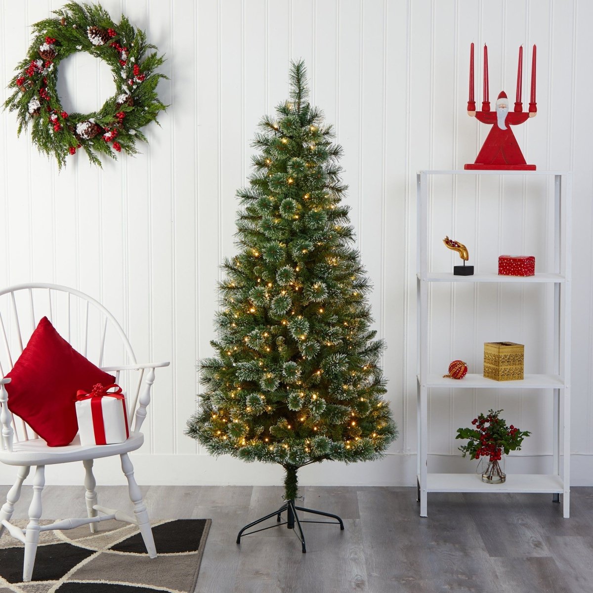 6-ft Wisconsin Slim Snow Tip Pine Tree – Compact Elegance For Holiday Cheer