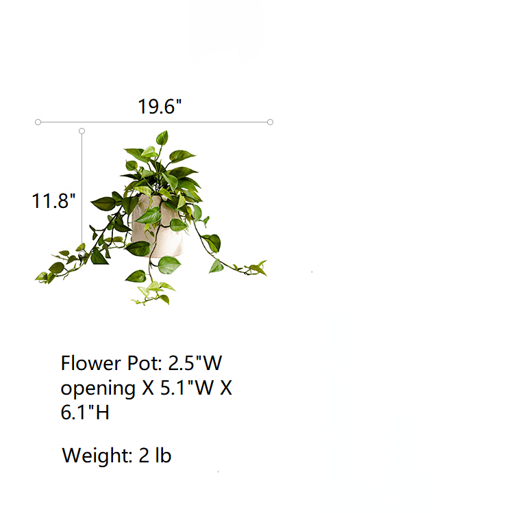 Artificial Devil's Ivy Plant In White Pot