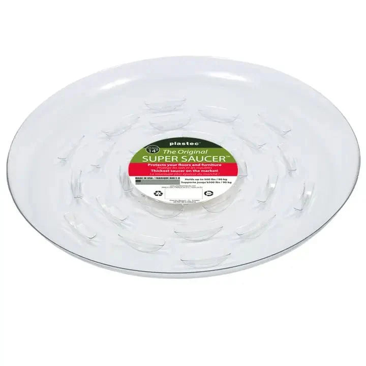 Heavy-Duty Ventilated PET Plant Saucer – 50% Recycled, Recyclable | 6″–24″