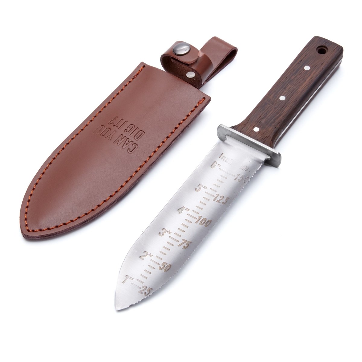 Hori Hori Garden Knife With Walnut Handle & Leather Sheath
