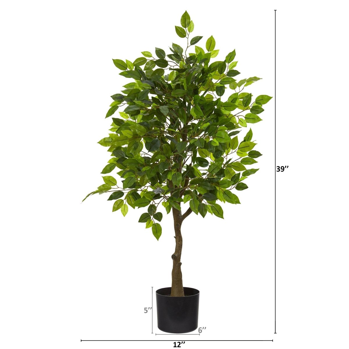 39-In Tall Realistic Artificial Ficus Tree –Indoor/Outdoor Beauty