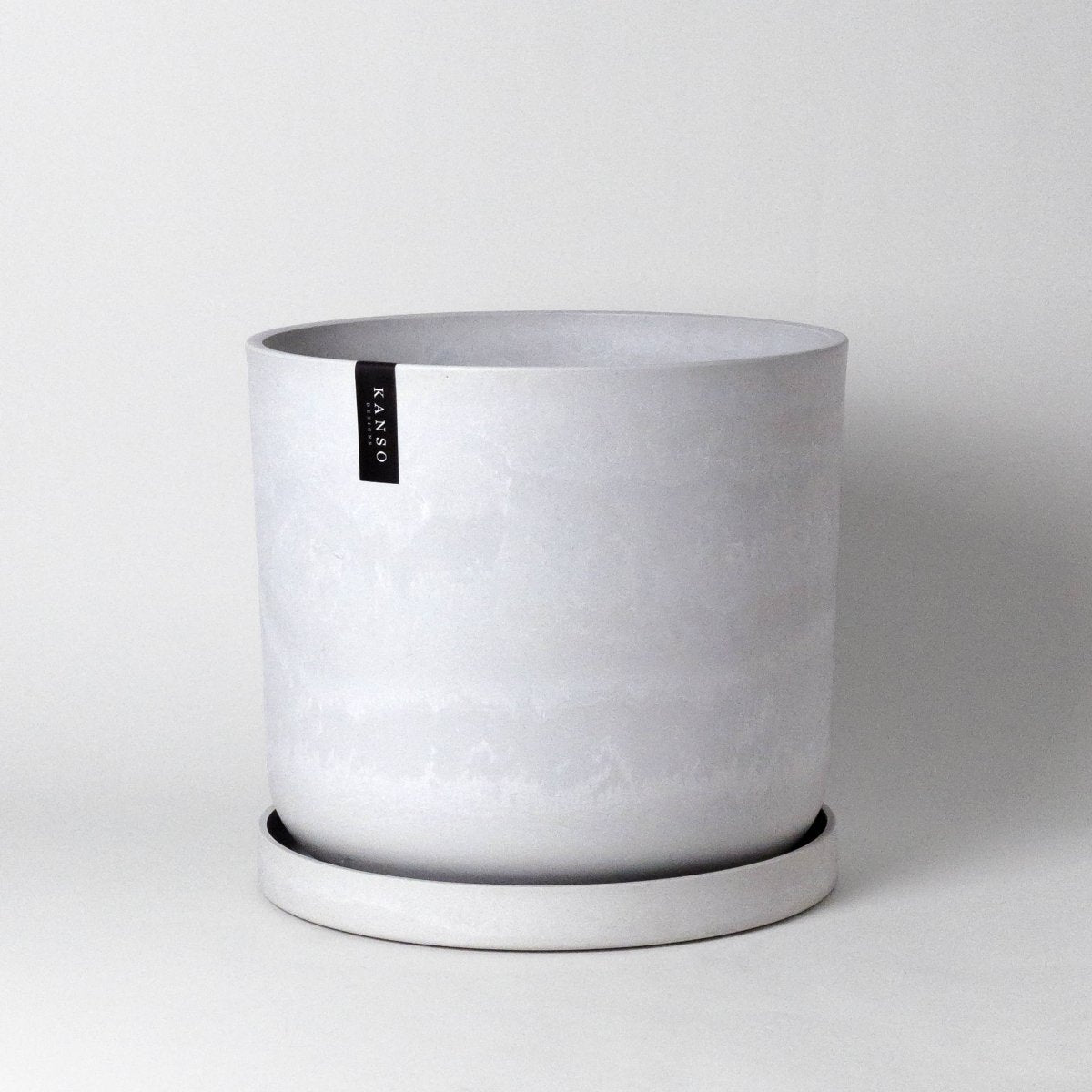 Upcycled Signature Stone Planter Pot & Saucer 12 Inch