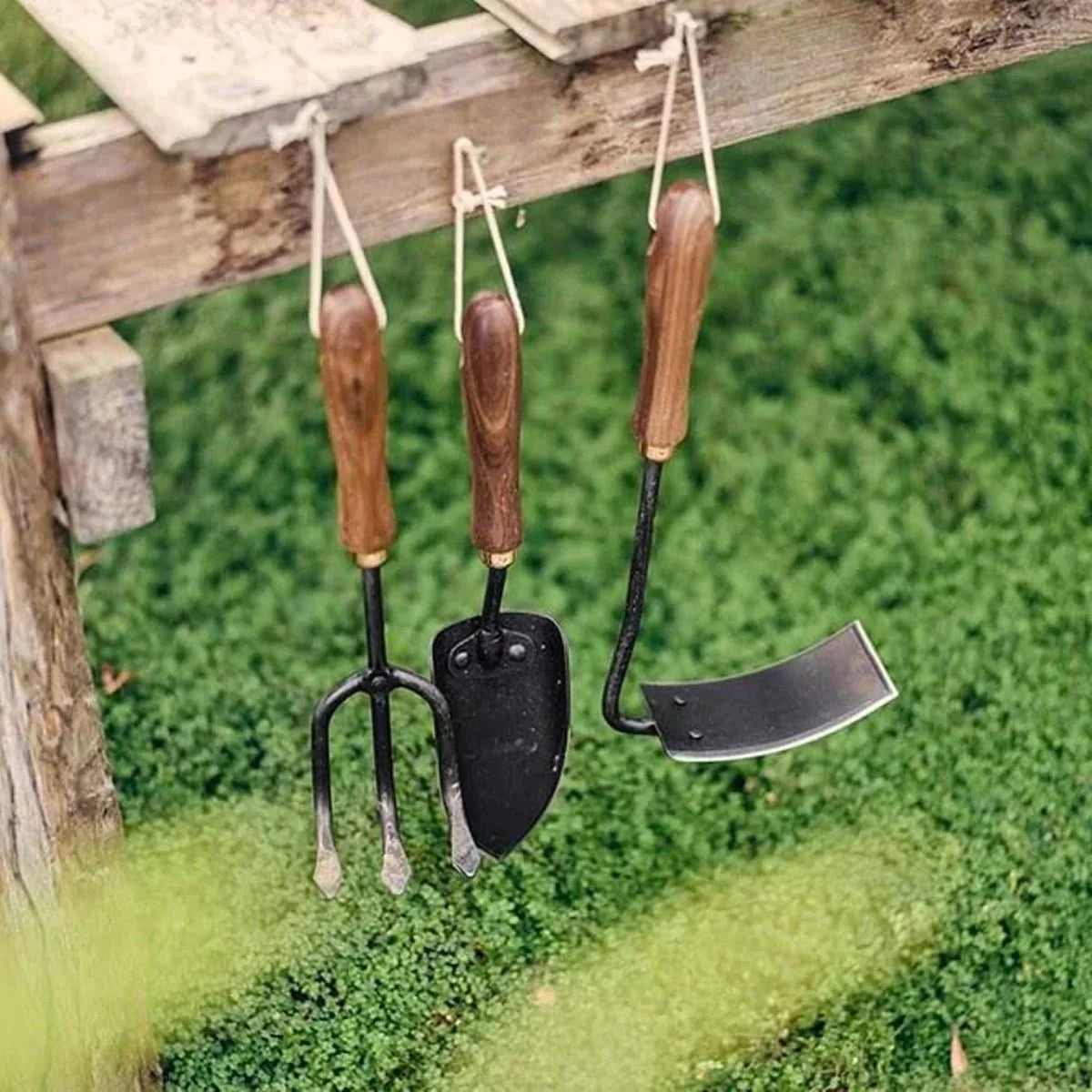 Barebones Walnut Square Weeding Hoe For Digging, Trenching & Root Removal