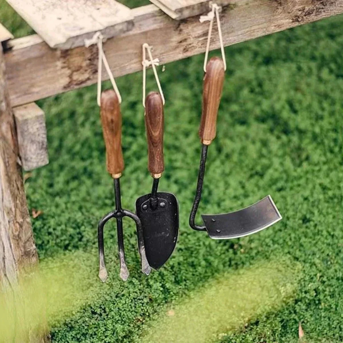 Barebones Walnut Square Weeding Hoe For Digging, Trenching & Root Removal