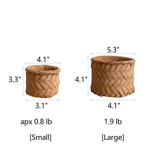 Woven Bamboo Styled Basket - Concrete - Various Sizes