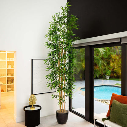  10-ft Artificial Bamboo Tree With Real Bamboo Trunks