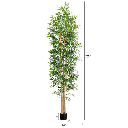  10-ft Artificial Bamboo Tree With Real Bamboo Trunks
