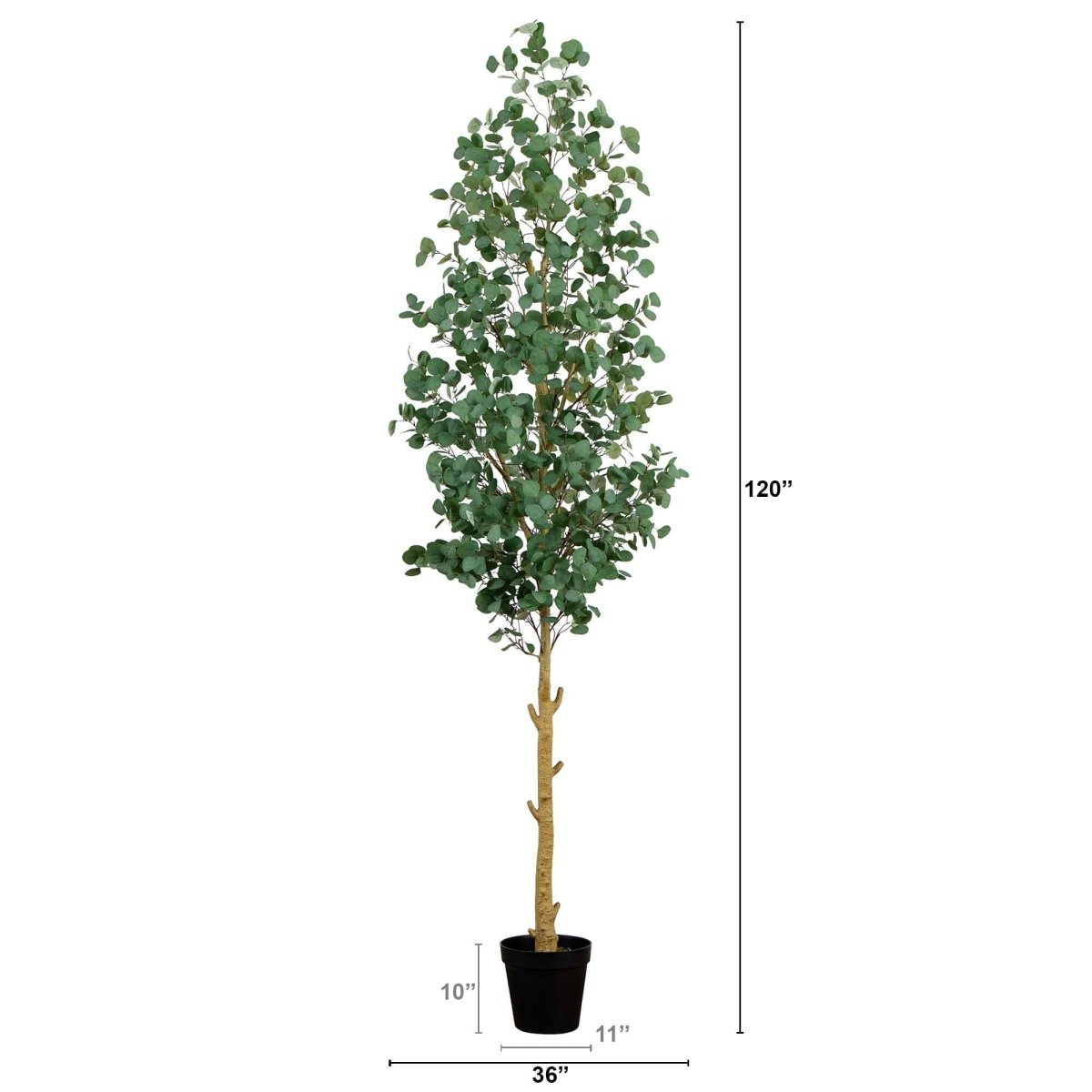  10-ft Artificial Eucalyptus Tree – Elegant Faux Decor