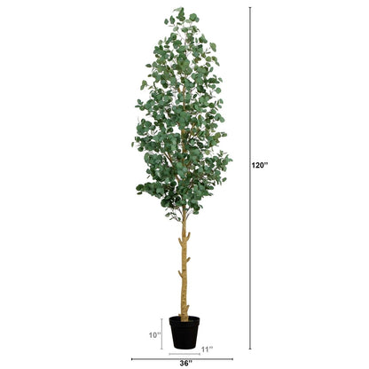  10-ft Artificial Eucalyptus Tree – Elegant Faux Decor