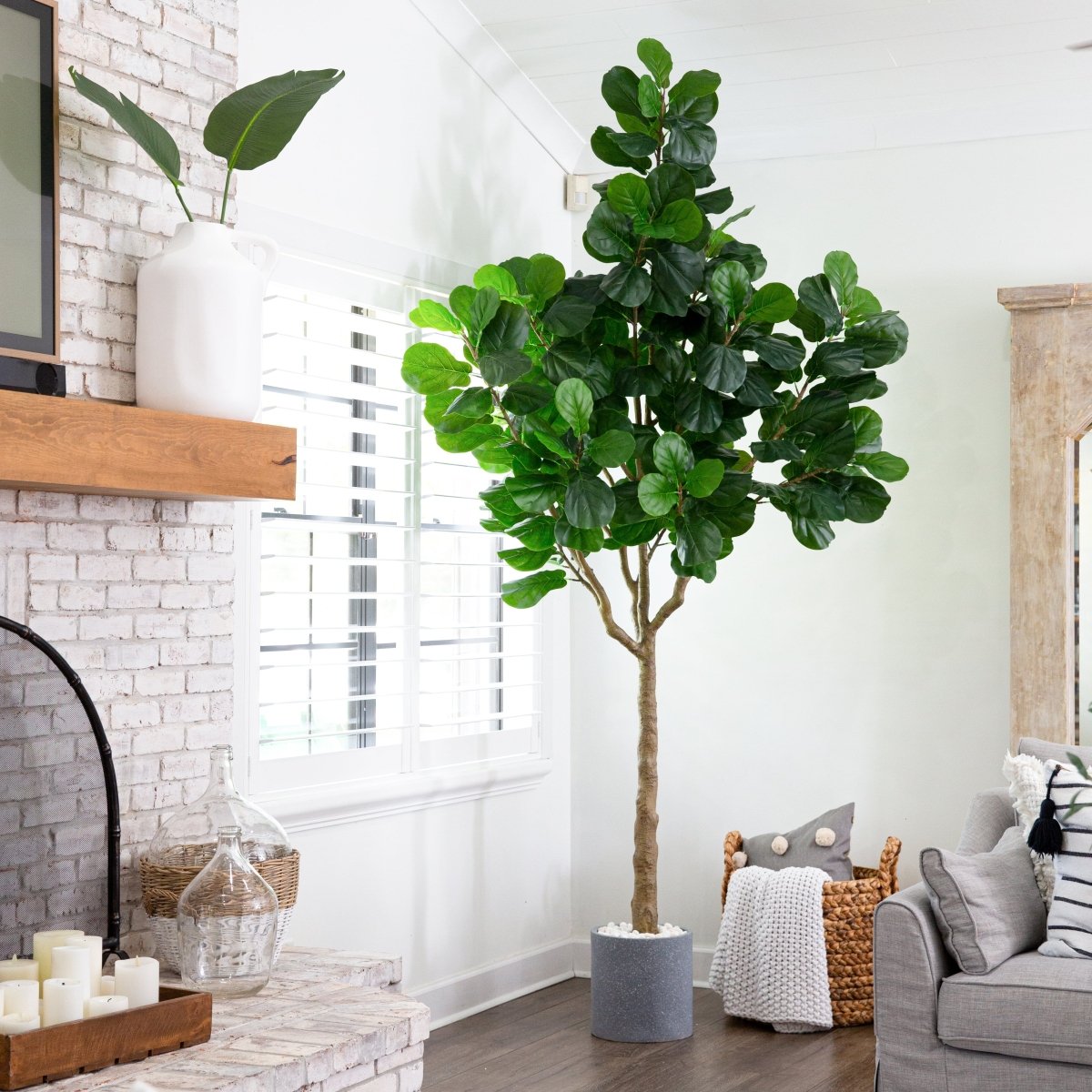  10-ft Artificial Fiddle Leaf Fig Tree