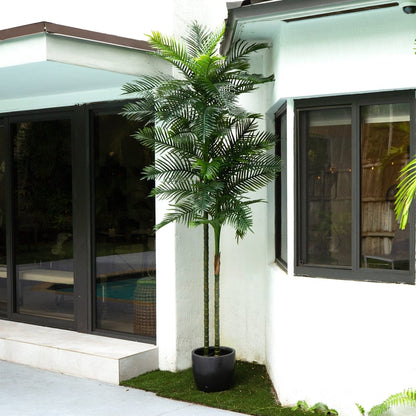  10-ft UV Resistant Artificial Double Robellini Palm Tree (Indoor/Outdoor)