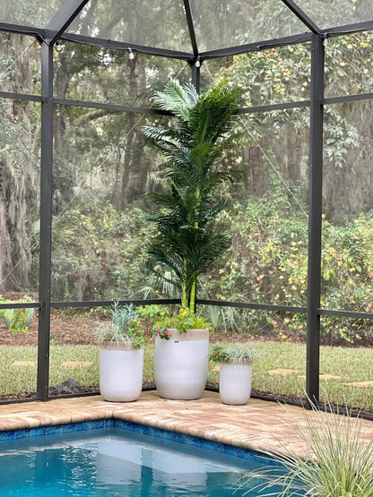  10-ft Triple Stalk Golden Cane Artificial Palm Tree