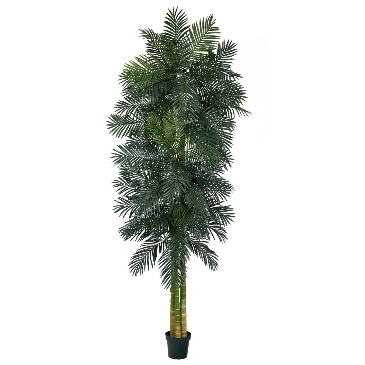  10-ft Triple Stalk Golden Cane Artificial Palm Tree