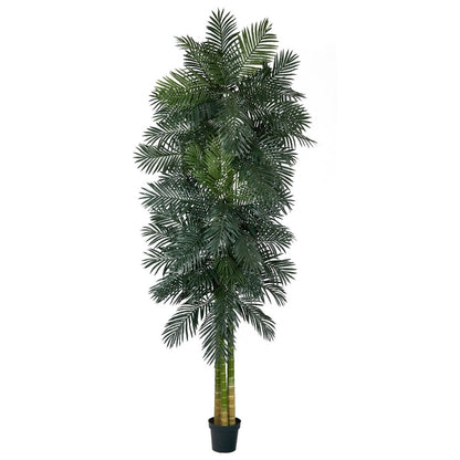  10-ft Triple Stalk Golden Cane Artificial Palm Tree