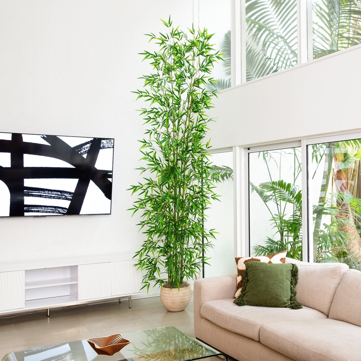  11-ft Artificial Bamboo Tree With Bendable Branches | Japanese-Inspired Decor