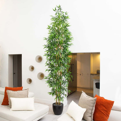  11-ft Artificial Bamboo Tree With Real Bamboo Trunks