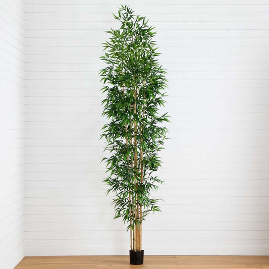  11-ft Artificial Bamboo Tree With Real Bamboo Trunks