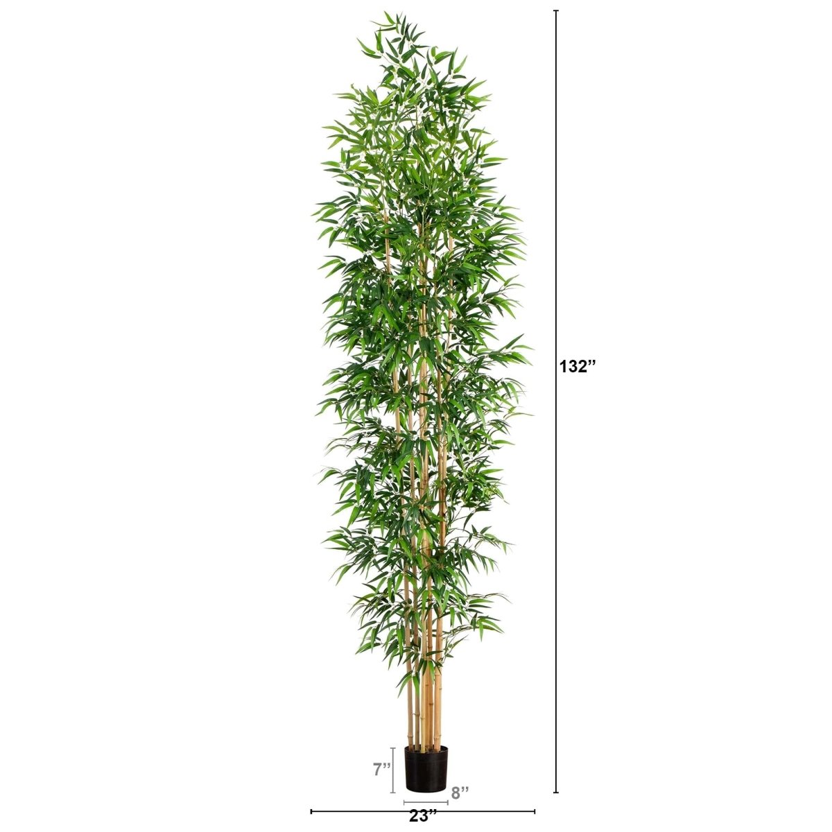  11-ft Artificial Bamboo Tree With Real Bamboo Trunks