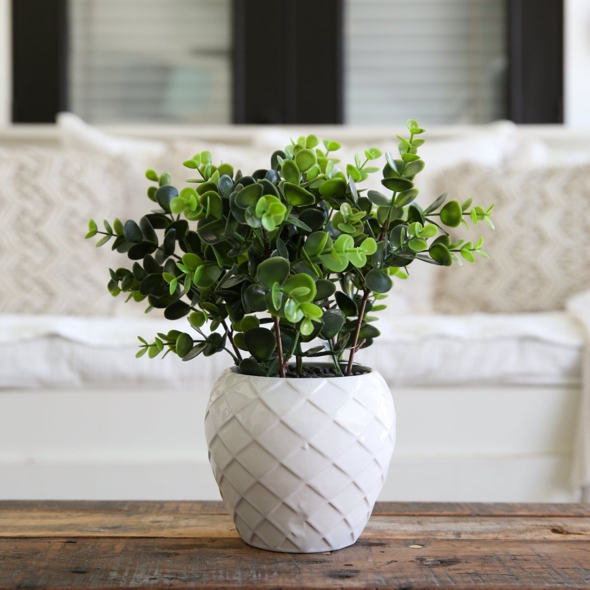  11-in Artificial Boxwood Plant | Decorative Planter Accent