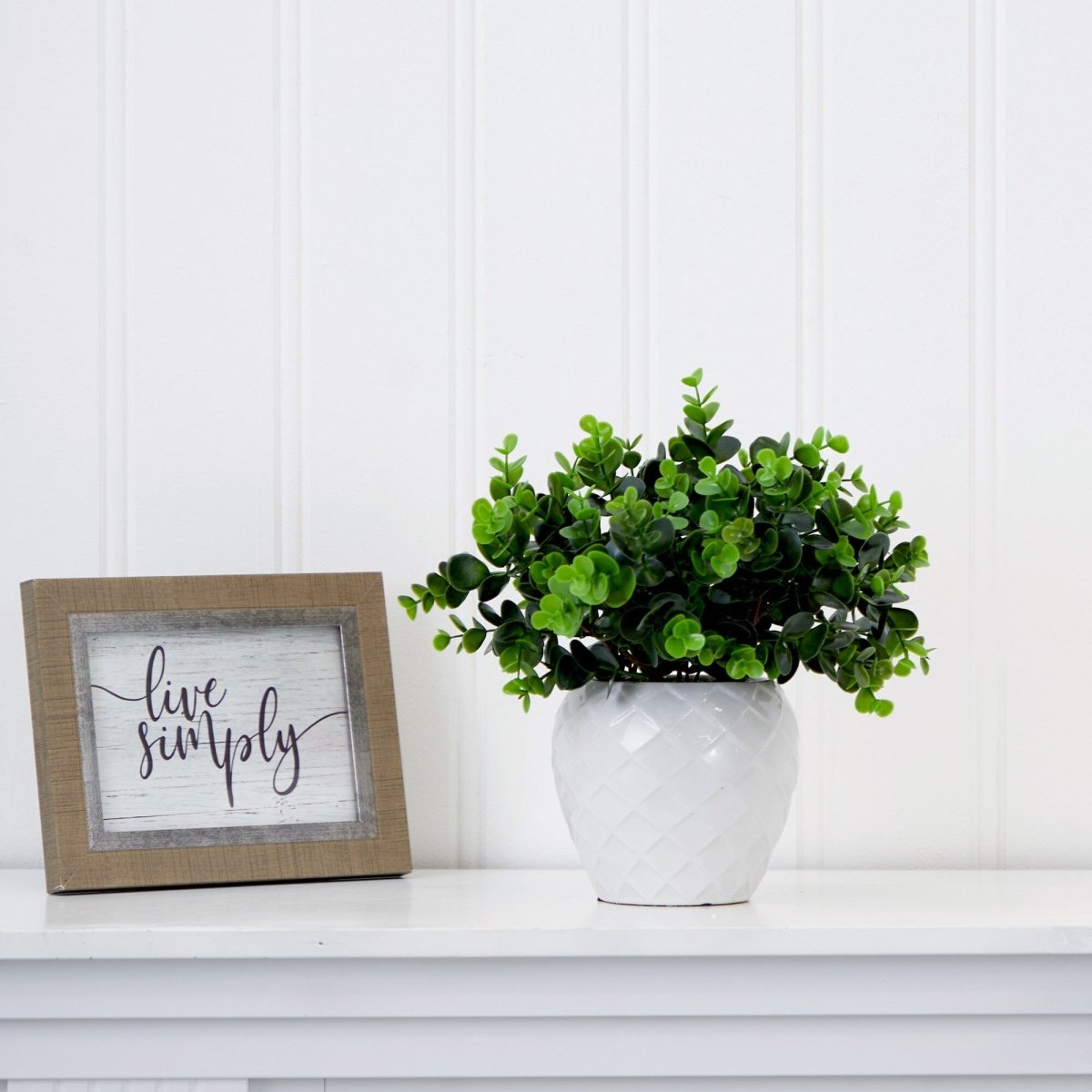  11-in Artificial Boxwood Plant | Decorative Planter Accent