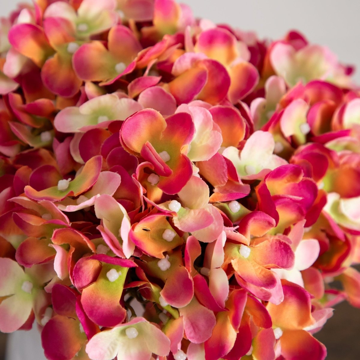  11-in Artificial Hydrangea Arrangement In White Metal Vase