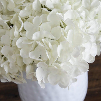  11-in Artificial Hydrangea Arrangement In White Metal Vase