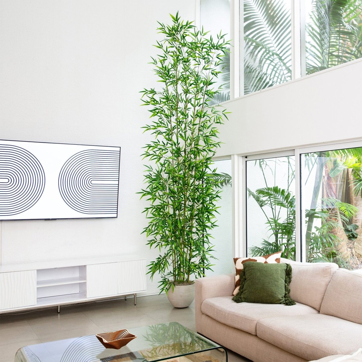  12-ft Artificial Bamboo Tree | Japanese-Inspired Tall Decor