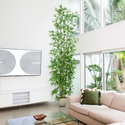  12-ft Artificial Bamboo Tree | Japanese-Inspired Tall Decor