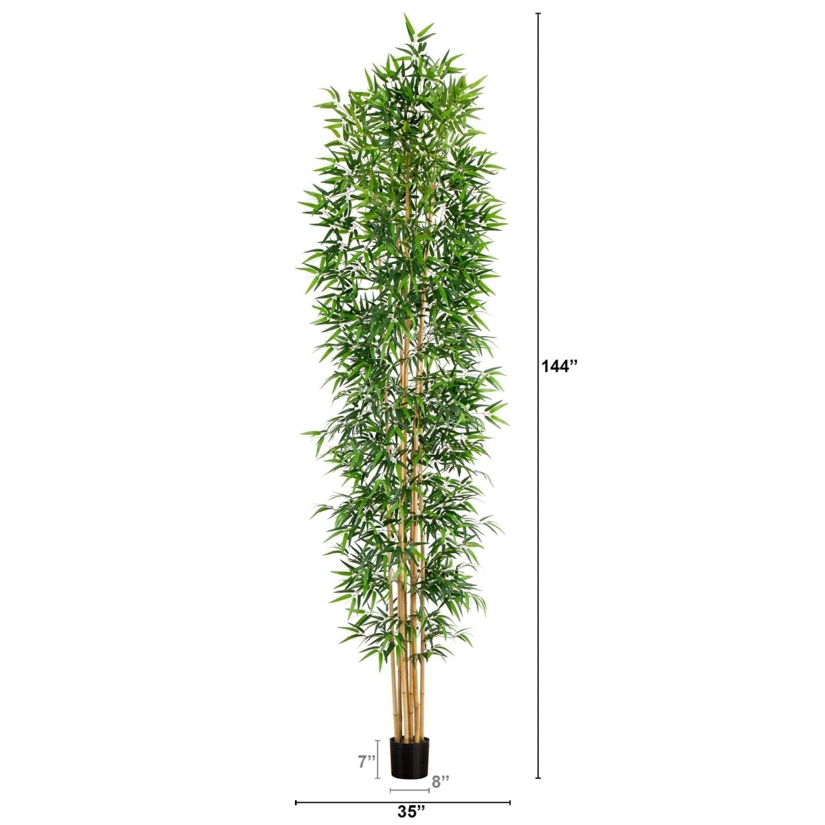  12-ft Artificial Bamboo Tree With Real Bamboo Trunks