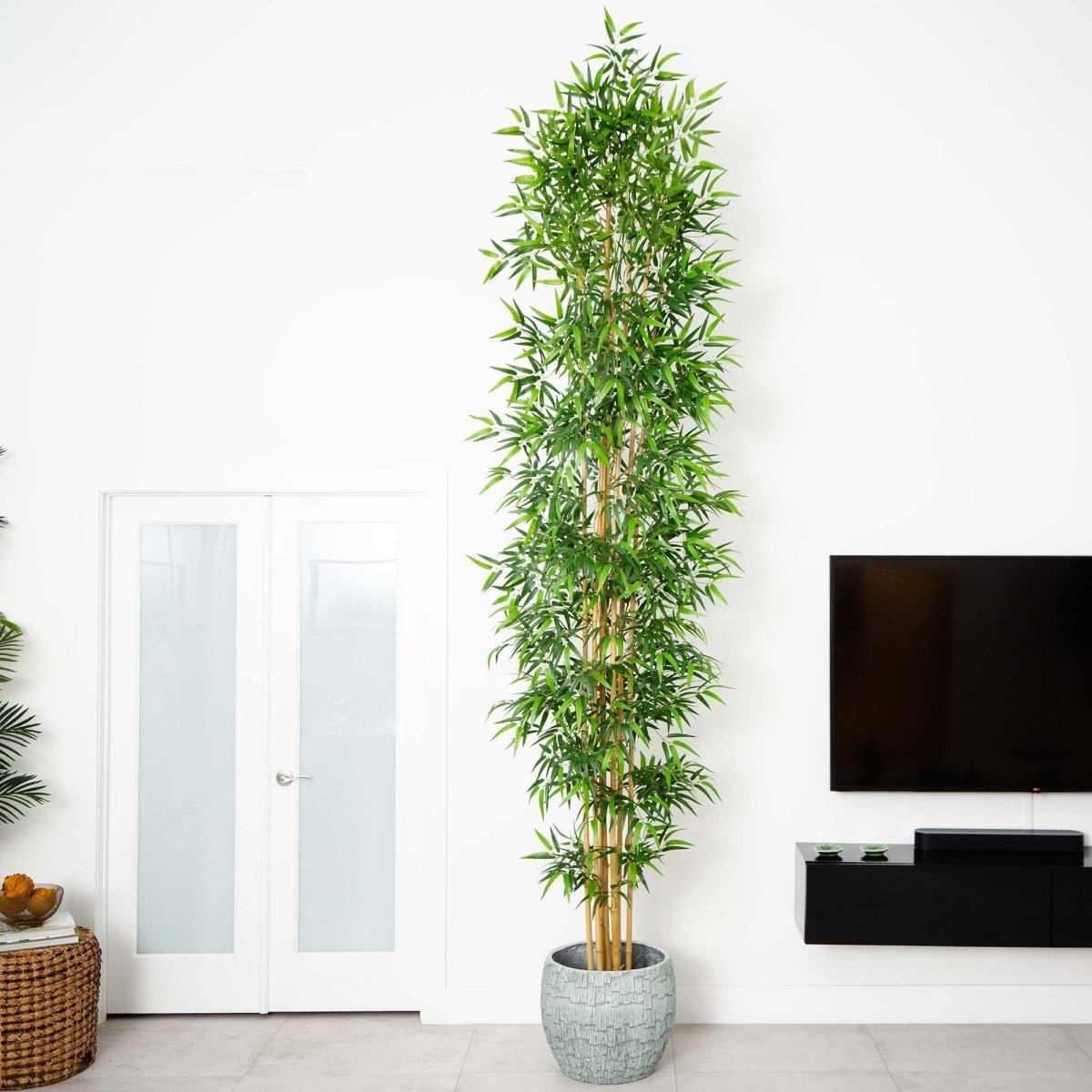  12-ft Artificial Bamboo Tree With Real Bamboo Trunks