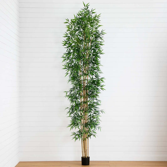  12-ft Artificial Bamboo Tree With Real Bamboo Trunks