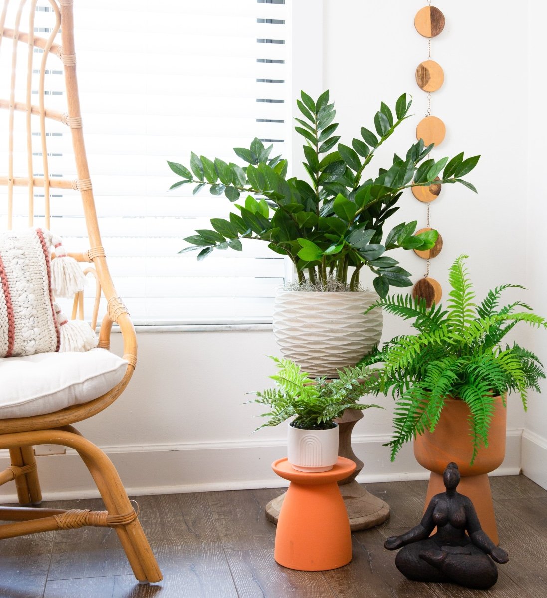  13-in Artificial Boston Fern Plant With Decorative Planter