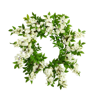  16-in Holiday Christmas Poinsettia Star Twig Wreath