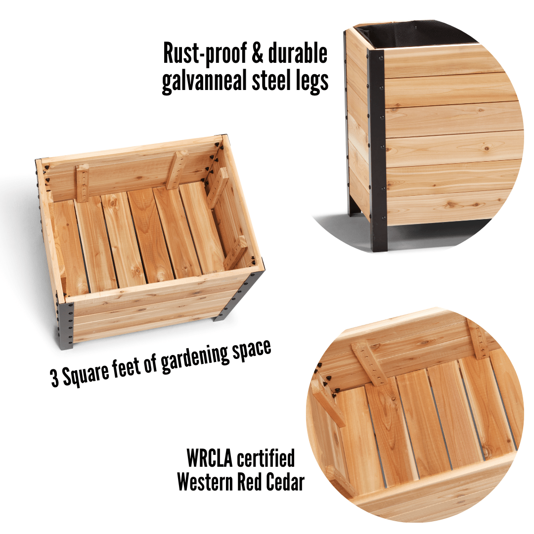  18" X 24" Cedar Planter Box – 24" Tall | Raised Garden Bed