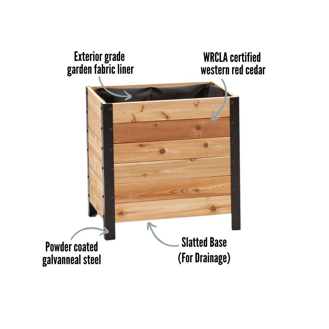  18" X 24" Cedar Planter Box – 24" Tall | Raised Garden Bed