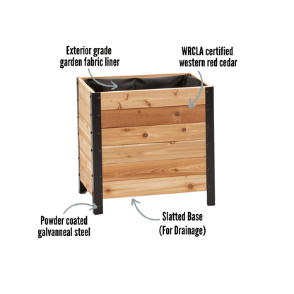  18" X 24" Cedar Planter Box – 24" Tall | Raised Garden Bed