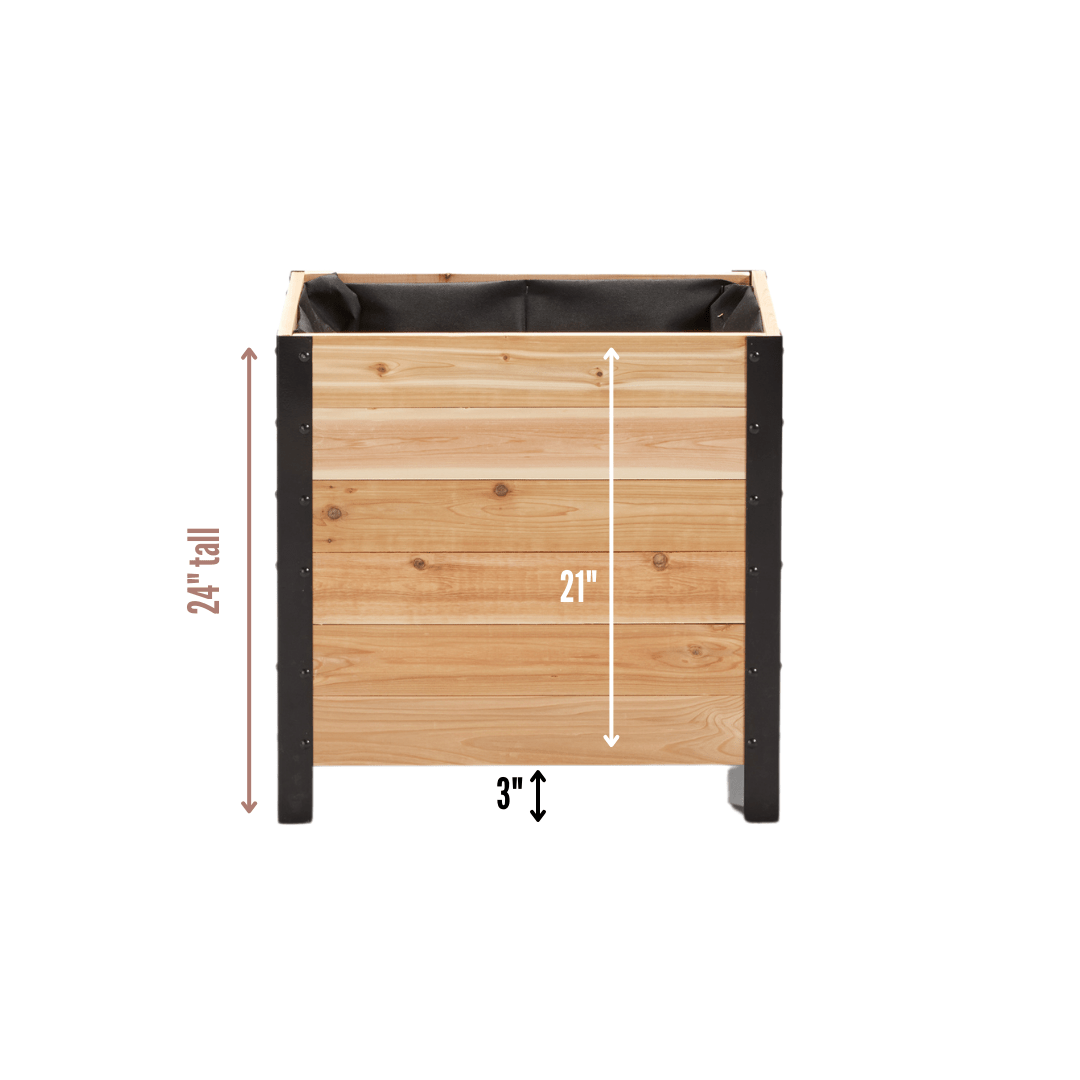  18" X 24" Cedar Planter Box – 24" Tall | Raised Garden Bed