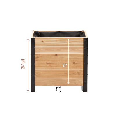  18" X 24" Cedar Planter Box – 24" Tall | Raised Garden Bed