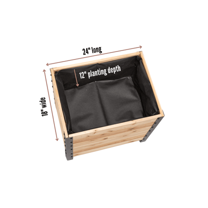  18" X 24" Cedar Planter Box – 24" Tall | Raised Garden Bed